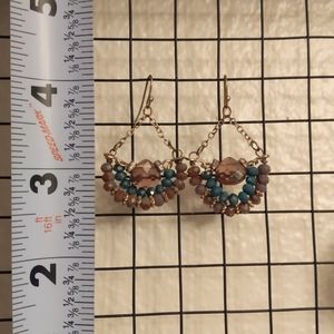 Blue & Purple Beaded Drop Earrings